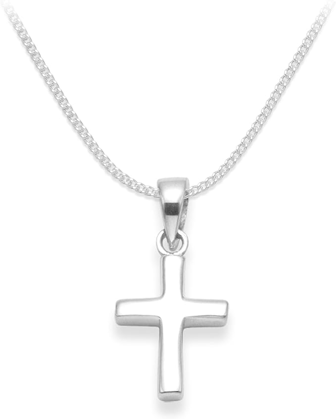 Silver Cross Necklace for Men Women – Christian Pendant Jewellery Gift