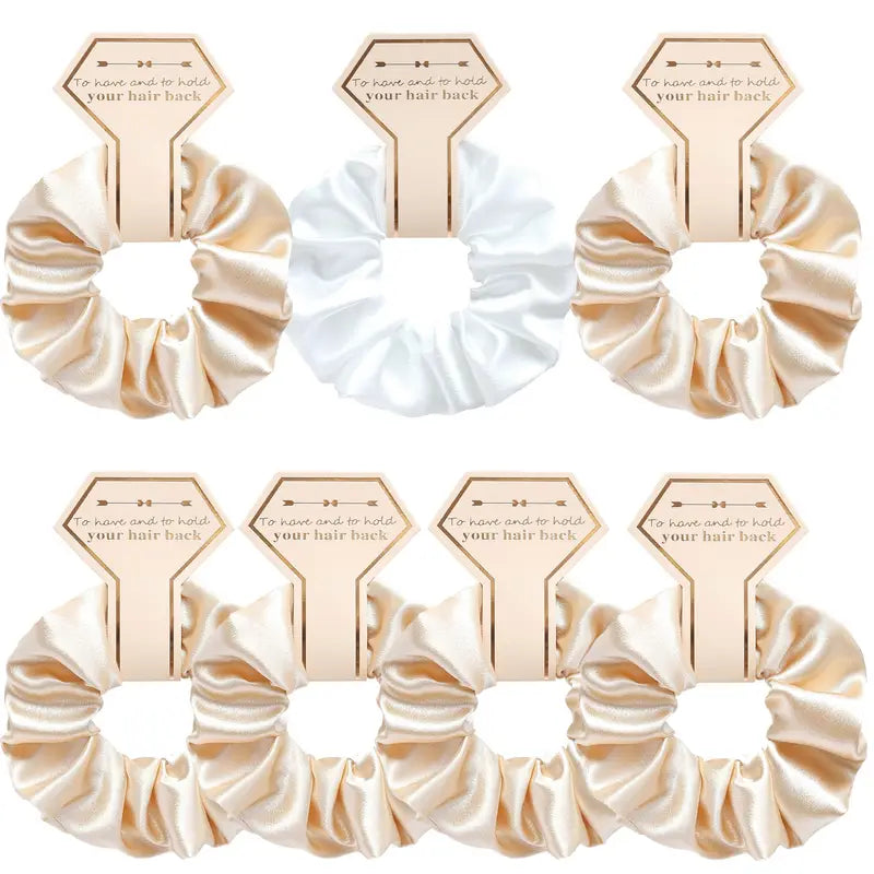 5pcs Fashionable Crystal Satin Fabric Hair Rings - Vintage Hair Accessories