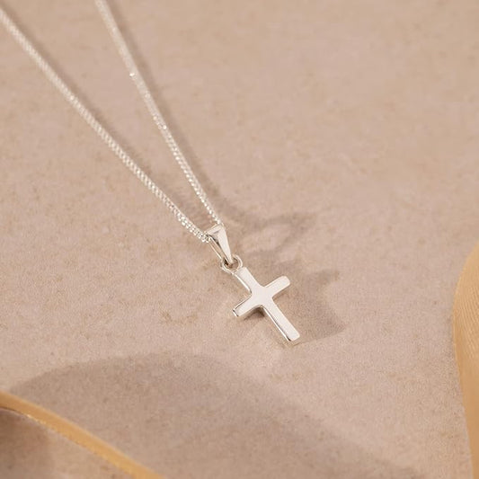 Silver Cross Necklace for Men Women – Christian Pendant Jewellery Gift