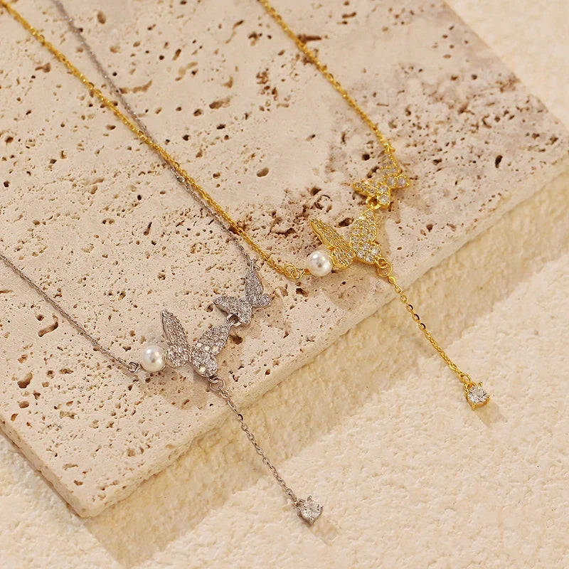 Silver Butterfly Pendant Necklace