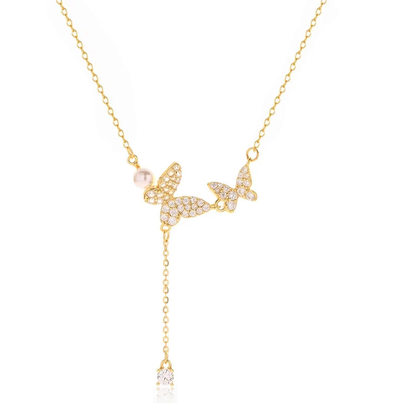 Silver Butterfly Pendant Necklace