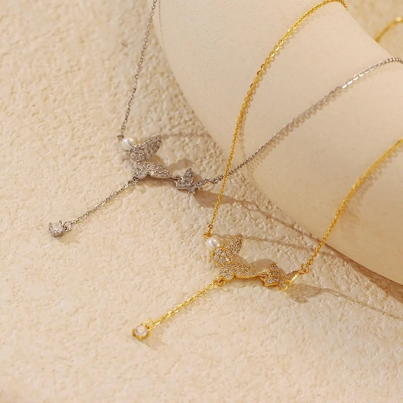 Silver Butterfly Pendant Necklace