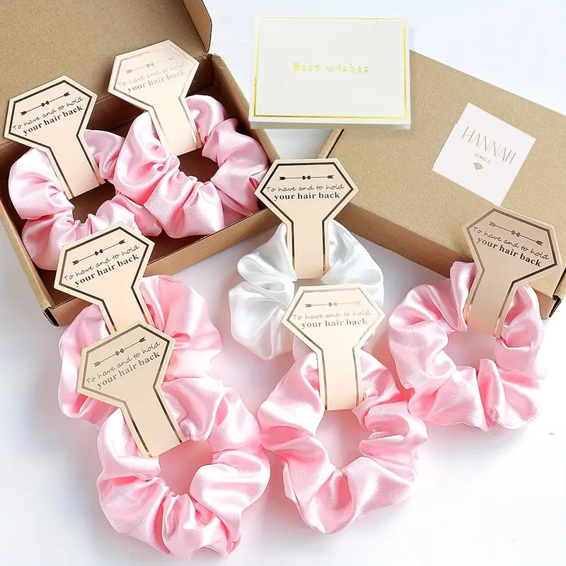 5pcs Fashionable Crystal Satin Fabric Hair Rings - Vintage Hair Accessories