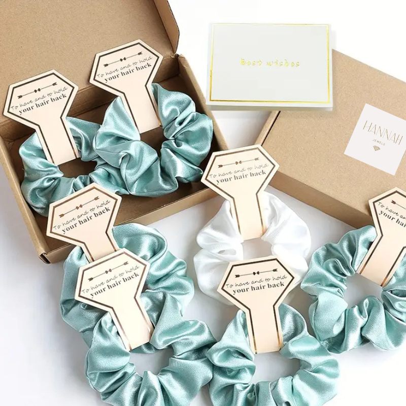 5pcs Fashionable Crystal Satin Fabric Hair Rings - Vintage Hair Accessories