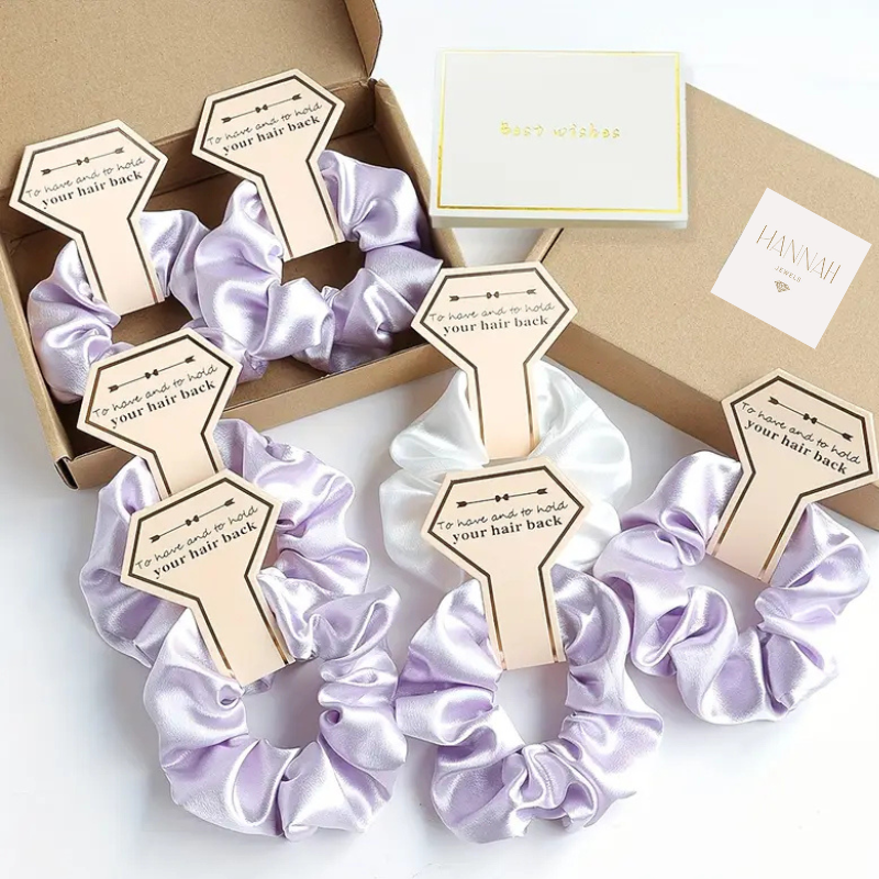 5pcs Fashionable Crystal Satin Fabric Hair Rings - Vintage Hair Accessories